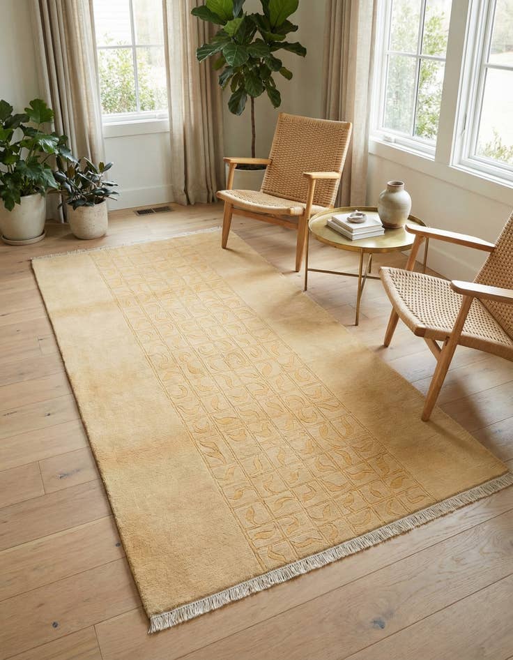 Detail image of  4' 1 x 5' 10  Hand Knotted Nepal Wool Rug