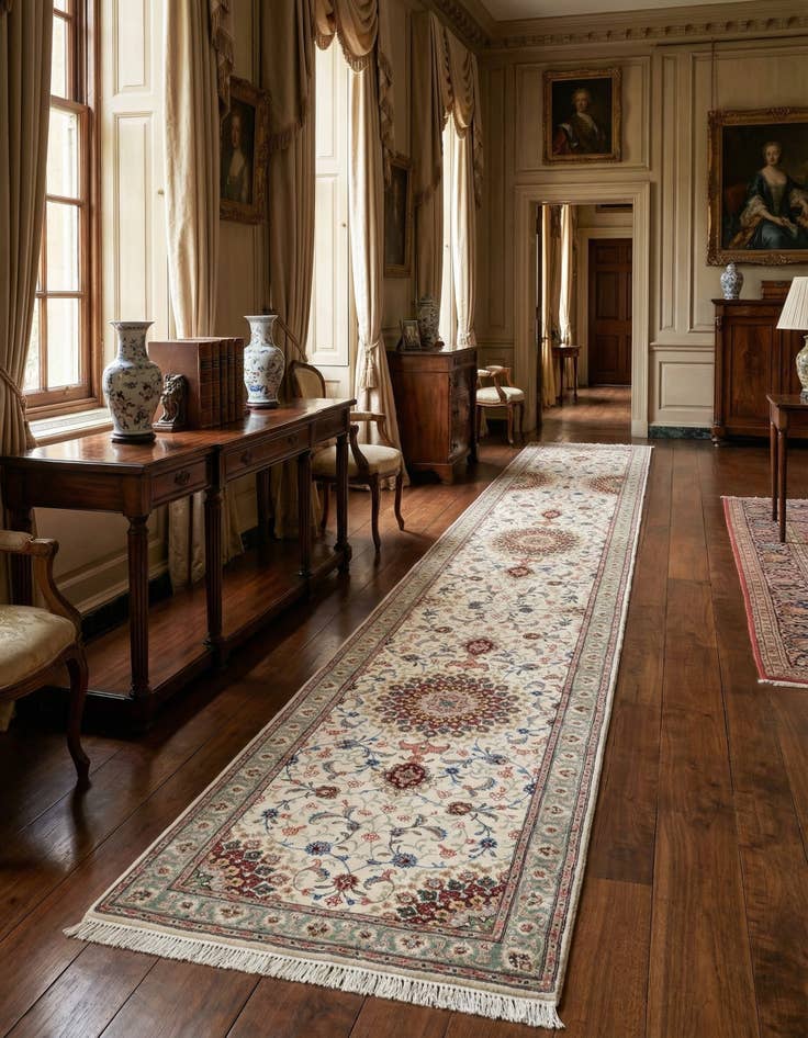 Detail image of 2' 7 x 19' 4  Hand Knotted Tabriz Persian Runner Rug