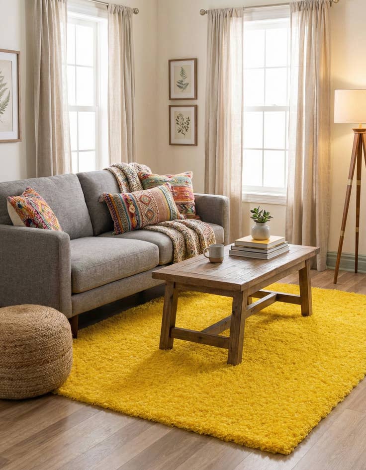 Detail image of  4' x 6' Solid Shag Rug