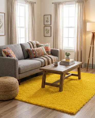  4' x 6' Solid Shag Rug