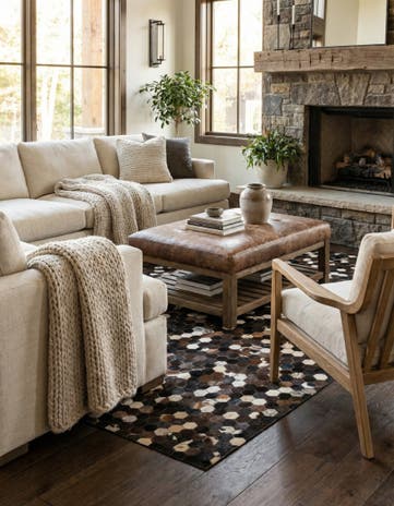 5' x 8' Cowhide Leather Rug