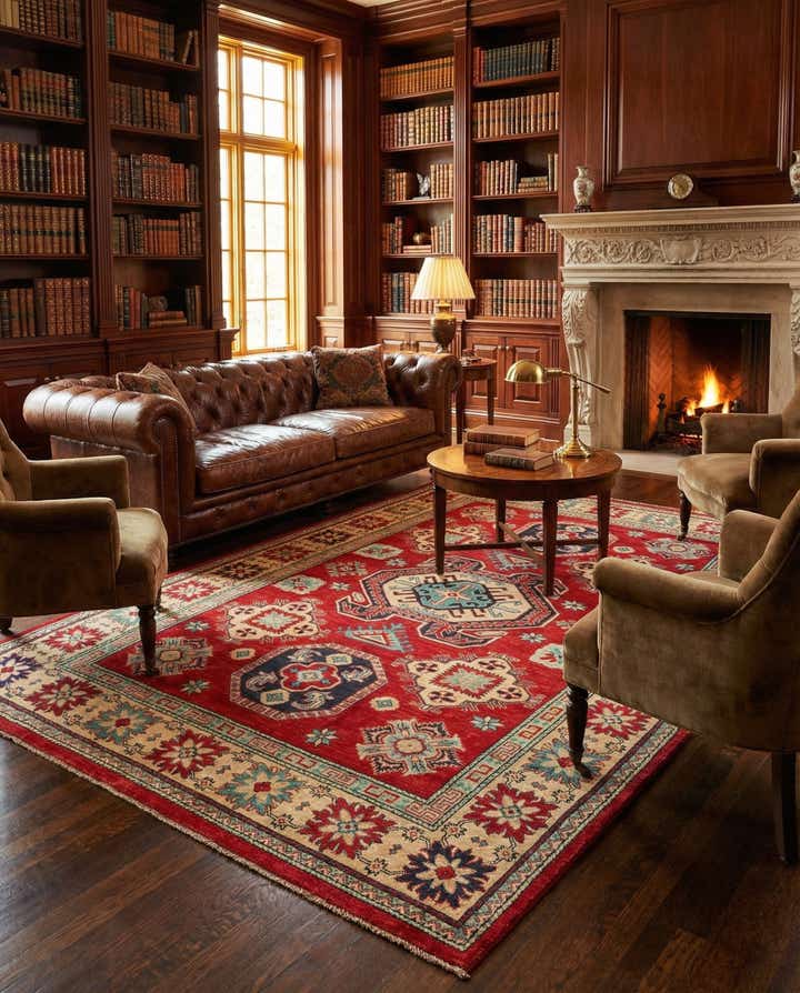 6' 7 x 10' Hand Knotted Kazak Rug