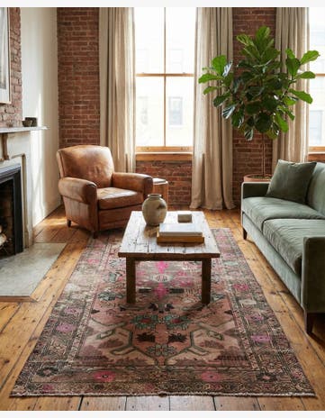 4' 10 x 9' 10 Hand Knotted Ultra Vintage Persian Wool Runner Rug