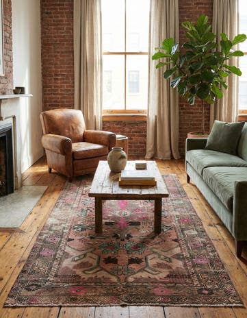 4' 10 x 9' 10 Hand Knotted Ultra Vintage Persian Wool Runner Rug