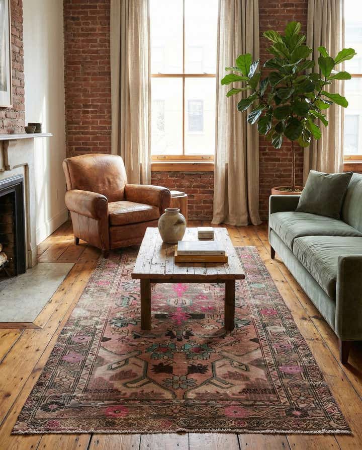 4' 10 x 9' 10 Hand Knotted Ultra Vintage Persian Wool Runner Rug