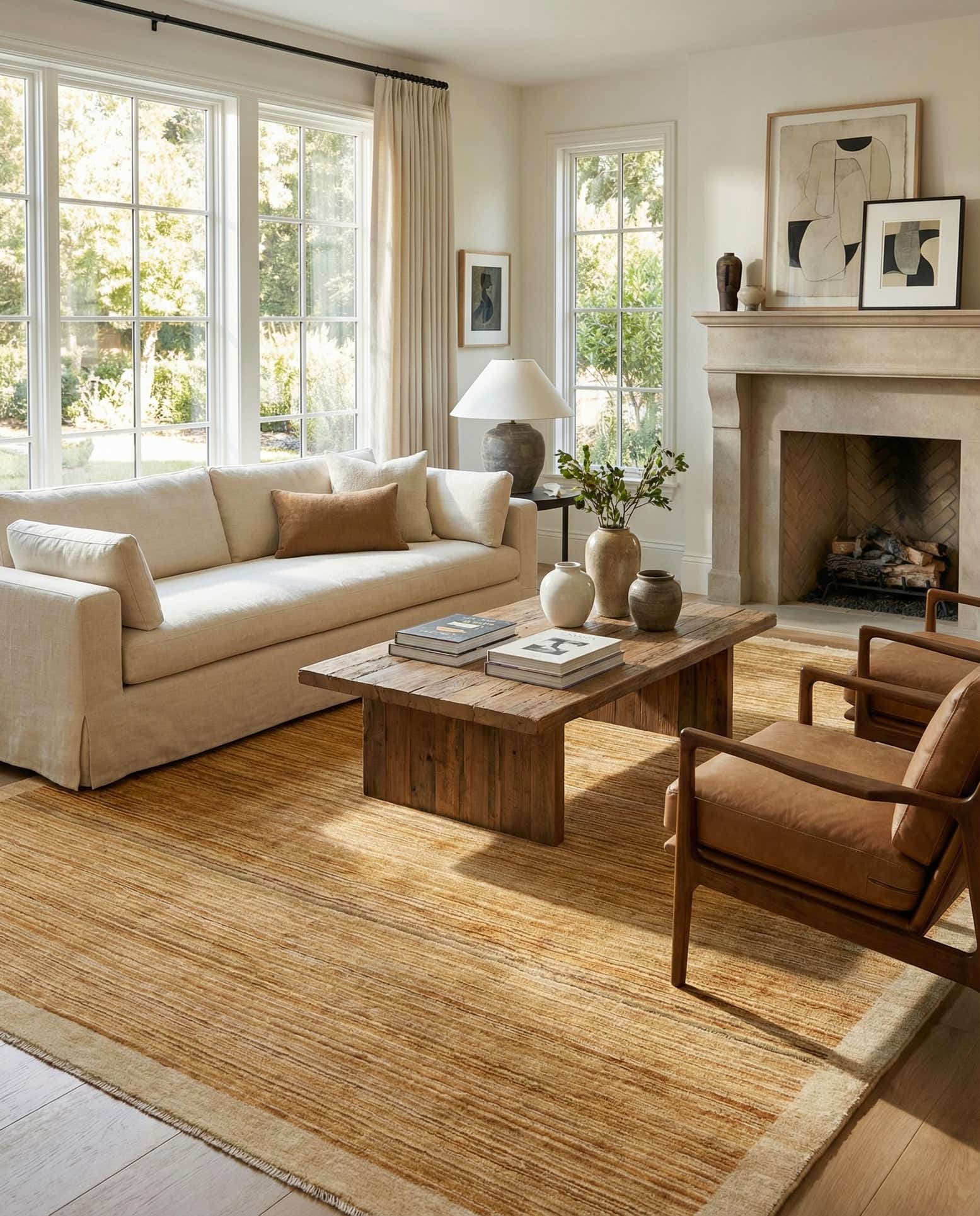 8' x 9' 6 Hand Knotted Modern Ziegler Wool Rug
