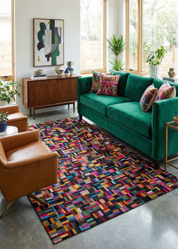 4' 11 x 7' 11 Cowhide - Patchwork Rug