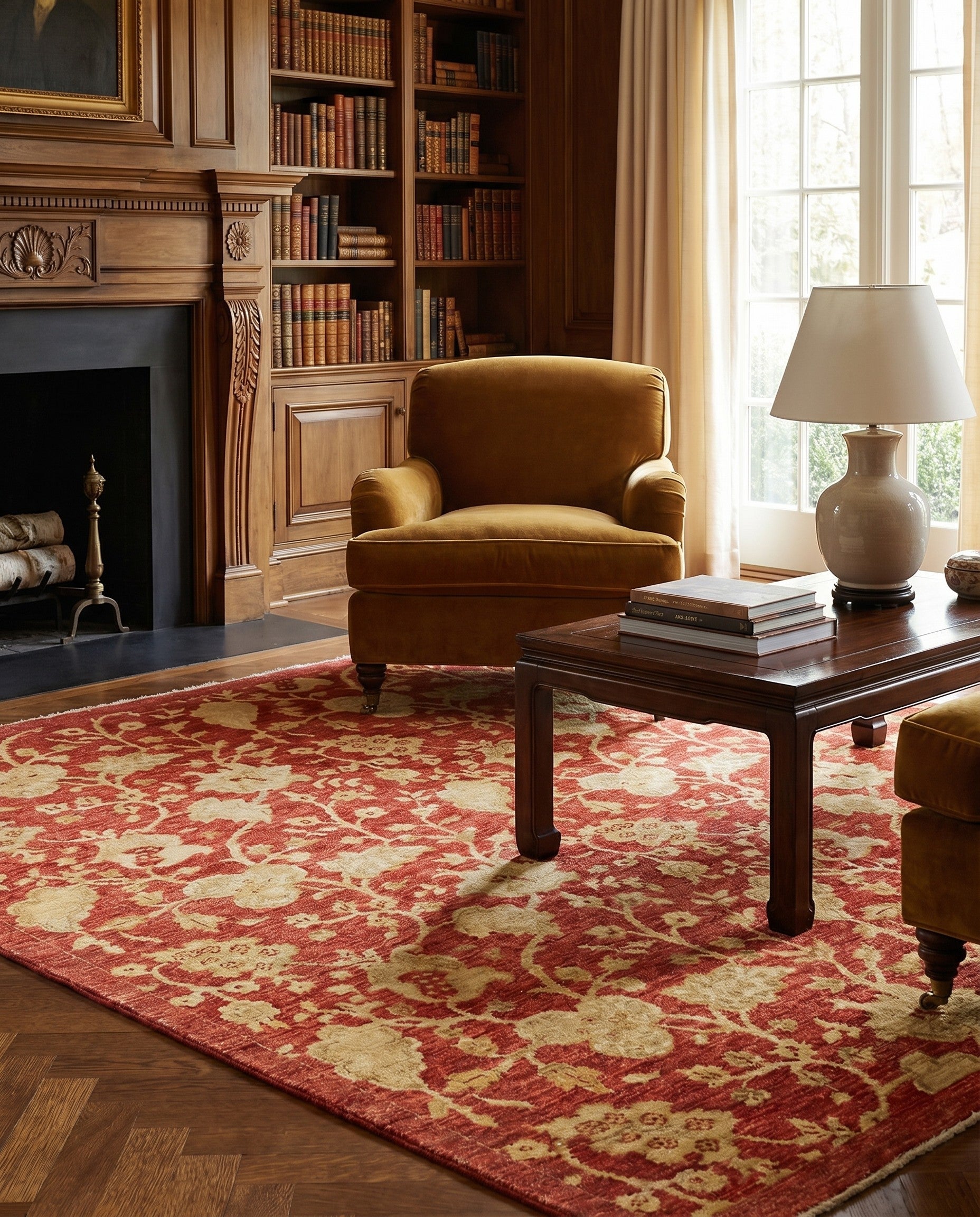 4' 11 x 6' 5 Hand Knotted Peshawar Ziegler Rug