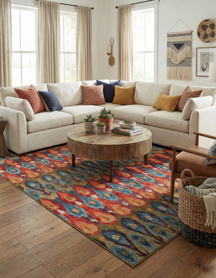 Detail image of  10' x 13'  Washable Modern Indoor / Outdoor Rug