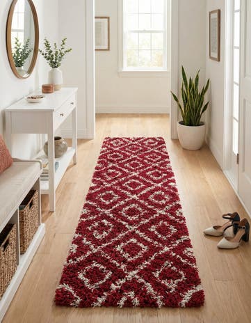 2' 7 x 10' Lattice Shag Runner Rug