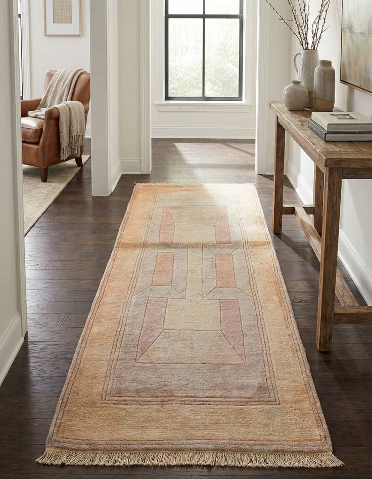 Detail image of  2' 10 x 6' 8  Hand Knotted Tibet Wool Runner Rug