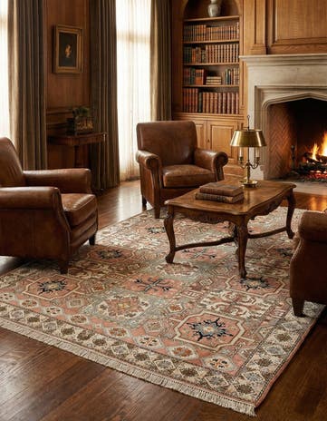 6' 6 x 10' 2 Hand Knotted Heriz Wool Rug