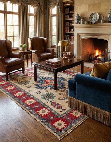 5' 7 x 7' 7 Hand Knotted Kazak Rug