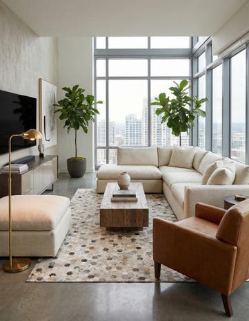 5' 1 x 8' 2 Cowhide Stocks Rug