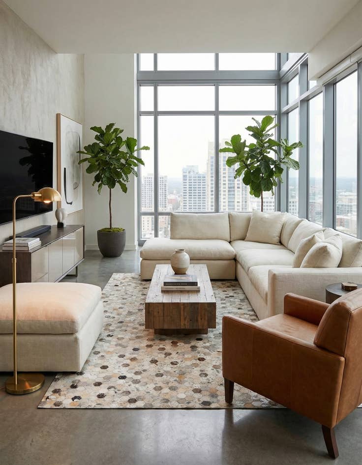 Detail image of 5' 1 x 8' 2 Cowhide Stocks Rug