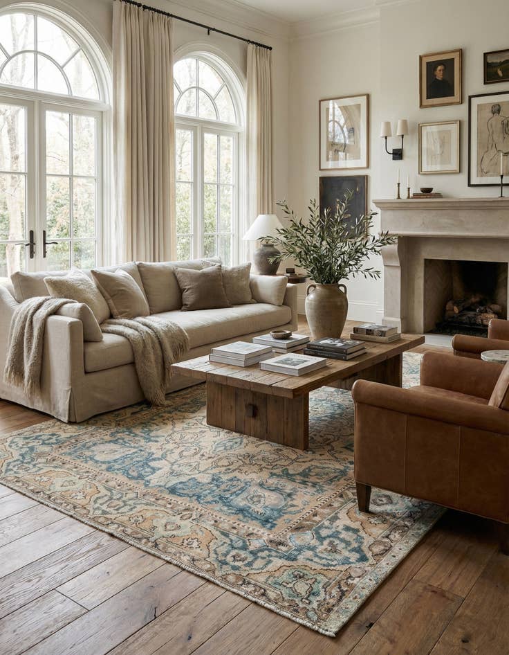 Detail image of 6' 3 x 9' 7  Hand Knotted Ultra Vintage Persian Wool Rug