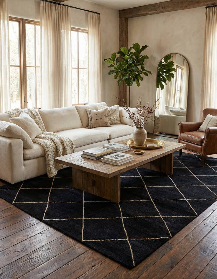 Detail image of 6' 8 x 10' Hand Knotted Moroccan Wool Rug