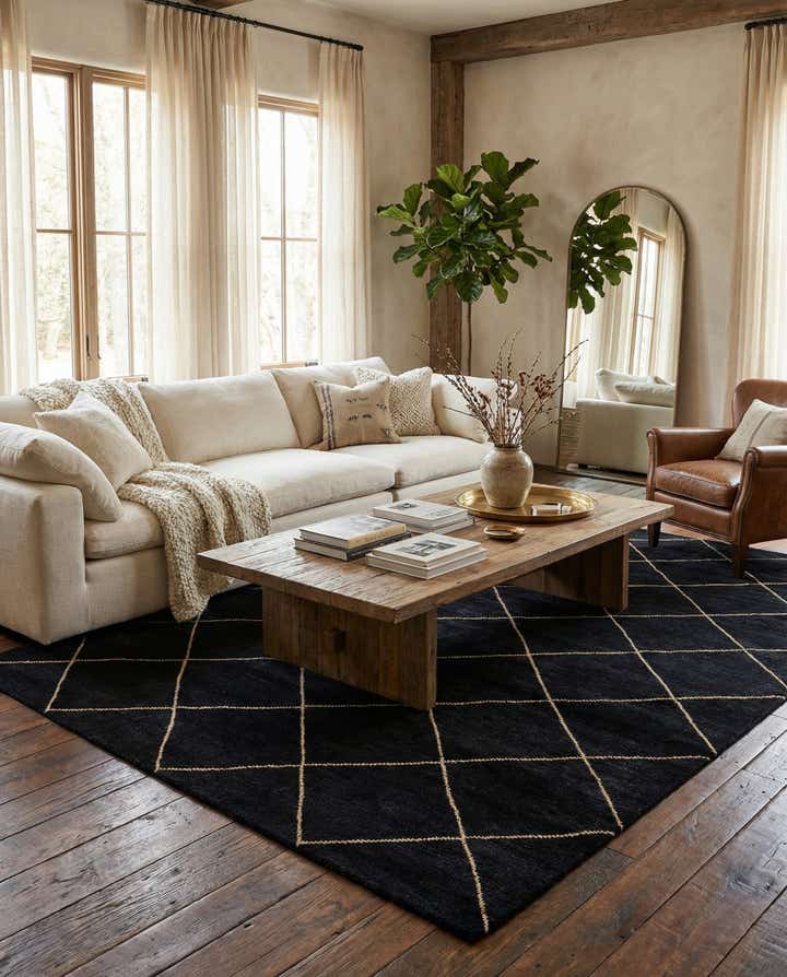 6' 8 x 10' Hand Knotted Moroccan Wool Rug