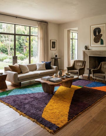 6' 6 x 9' 6 Hand Knotted Moroccan Wool Rug