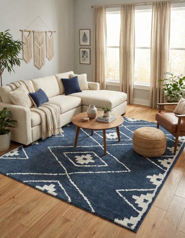 Blue Oslo Square Rug