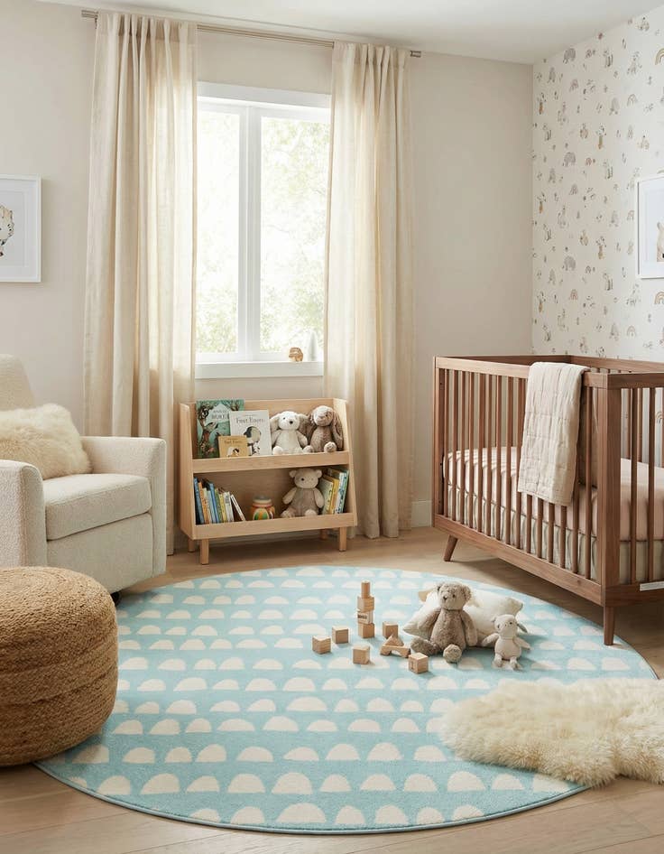 Detail image of 7' 10 x 7' 10 Whimsy Kids Round Rug