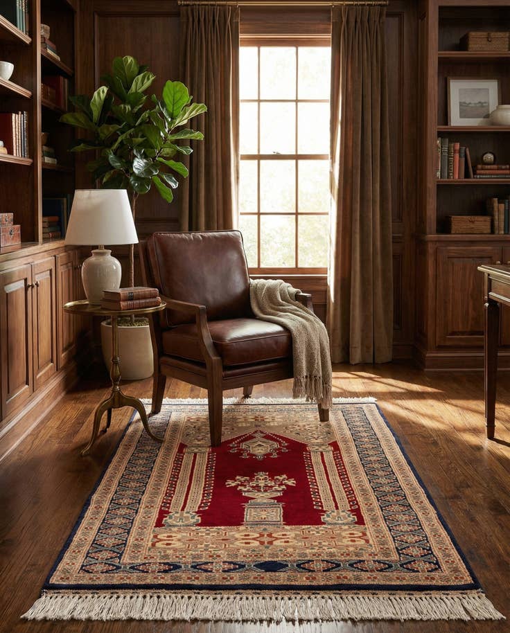 Detail image of 2' 8 x 4' 6 Hand Knotted Bokhara Oriental Wool Rug
