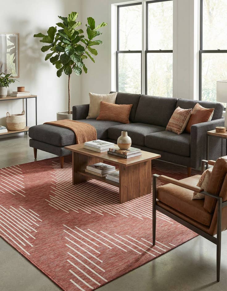 Detail image of  9' x 12'  Washable Modern Indoor / Outdoor Rug