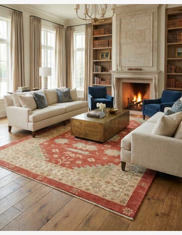 5' 9 x 7' 11 Hand Knotted Peshawar Ziegler Rug