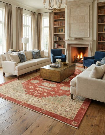 5' 9 x 7' 11 Hand Knotted Peshawar Ziegler Rug