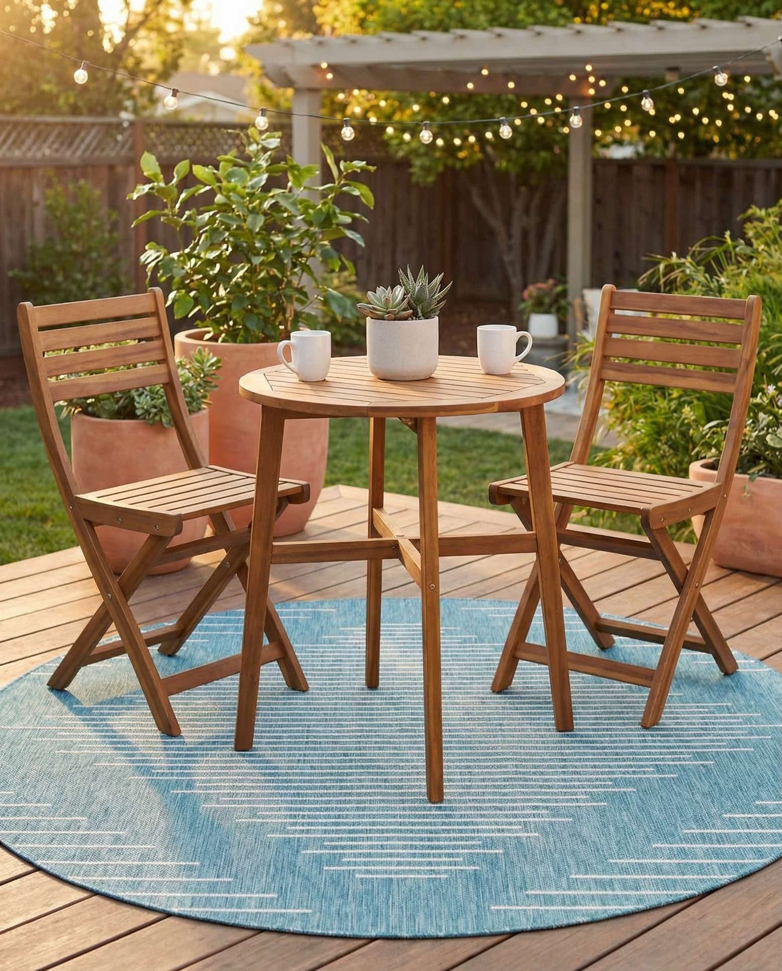 6' x 6' Easy-Clean Modern Indoor / Outdoor Round Rug