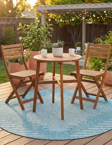 6' x 6' Easy-Clean Modern Indoor / Outdoor Round Rug