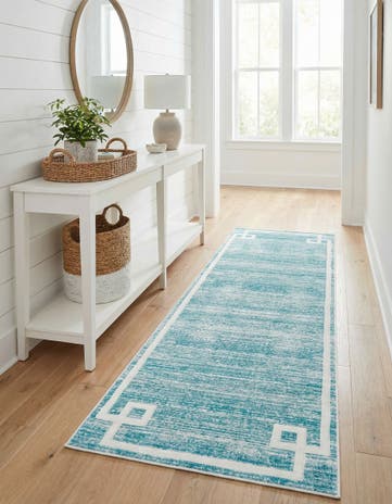 Jill Zarin Turquoise Uptown Lenox Hill Runner Rug