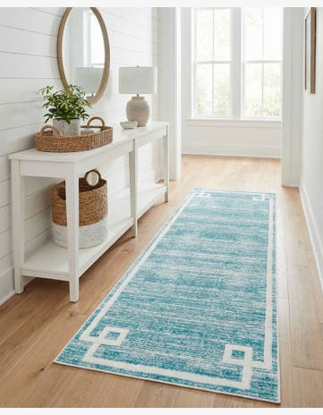 Jill Zarin Turquoise Uptown Lenox Hill Runner Rug