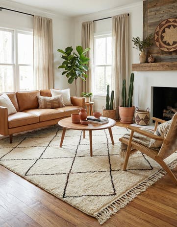 5' 4 x 9' 4 Hand Knotted Moroccan Wool Rug