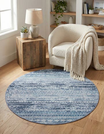 Blue Malibu Round Rug