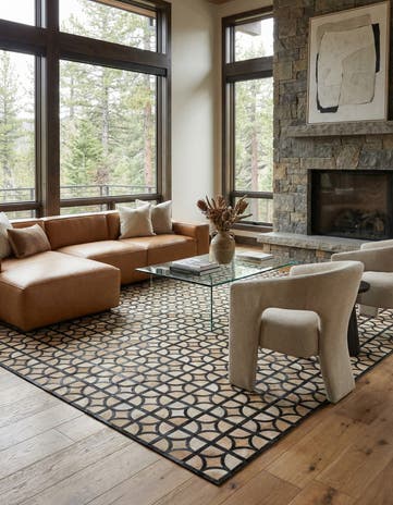 8' 1 x 10' Cowhide Leather Rug