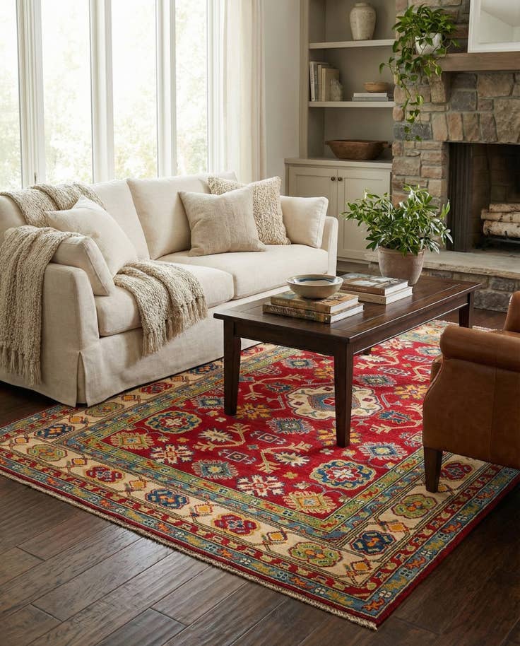 Detail image of 5' 1 x 7' 3 Hand Knotted Kazak Rug