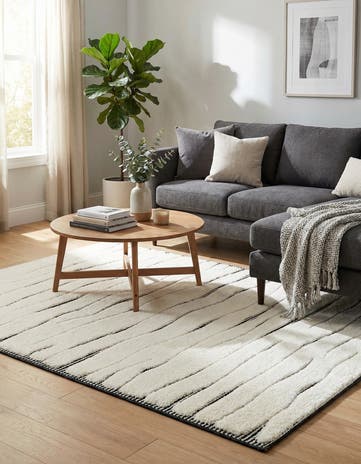 Ivory White Prismatic Rug