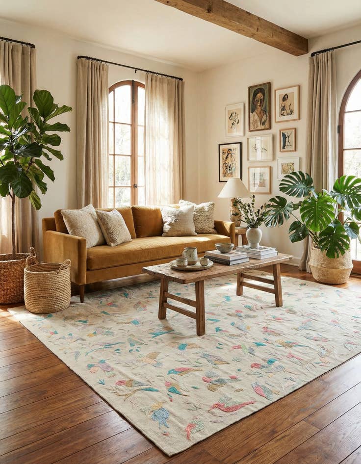 Detail image of 8' 4 x 9' 9  Hand Woven Kilim Suzani Wool Rug