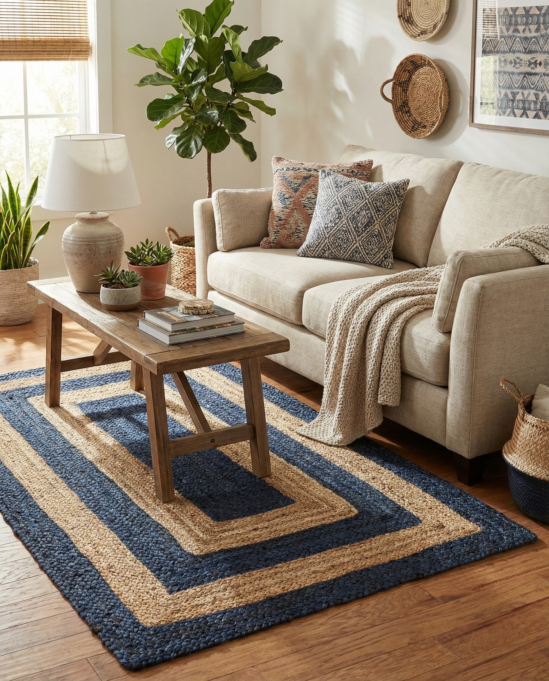  3' 3 x 5' 1  Hand Braided Jute Rug