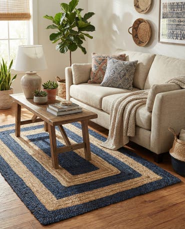  3' 3 x 5' 1  Hand Braided Jute Rug