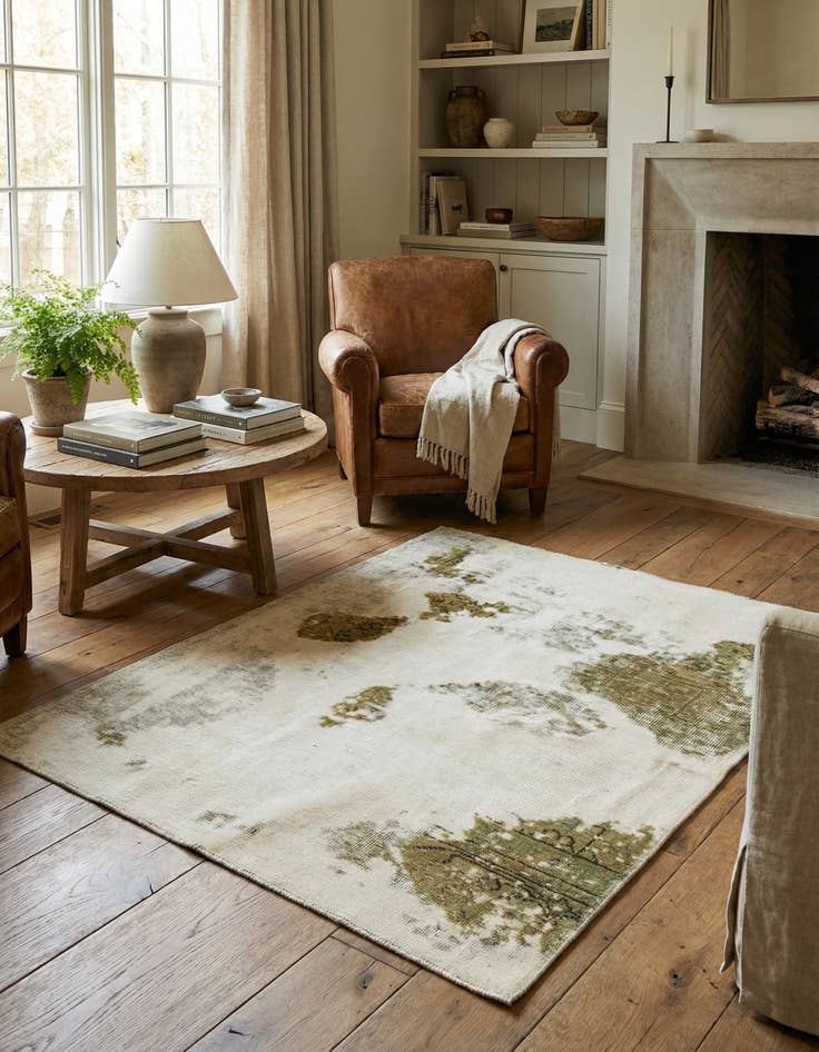 Detail image of 3' 2 x 3' 10  Hand Knotted Ultra Vintage Persian Wool Square Rug