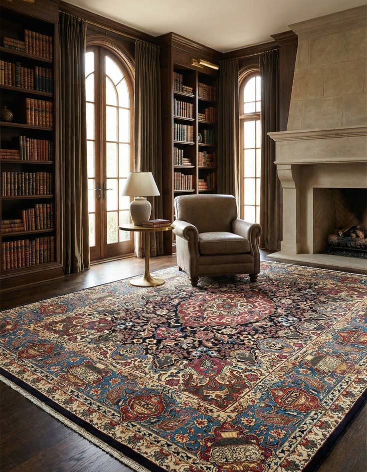 Detail image of  9' 8 x 12' 11 Mashad Wool Rug