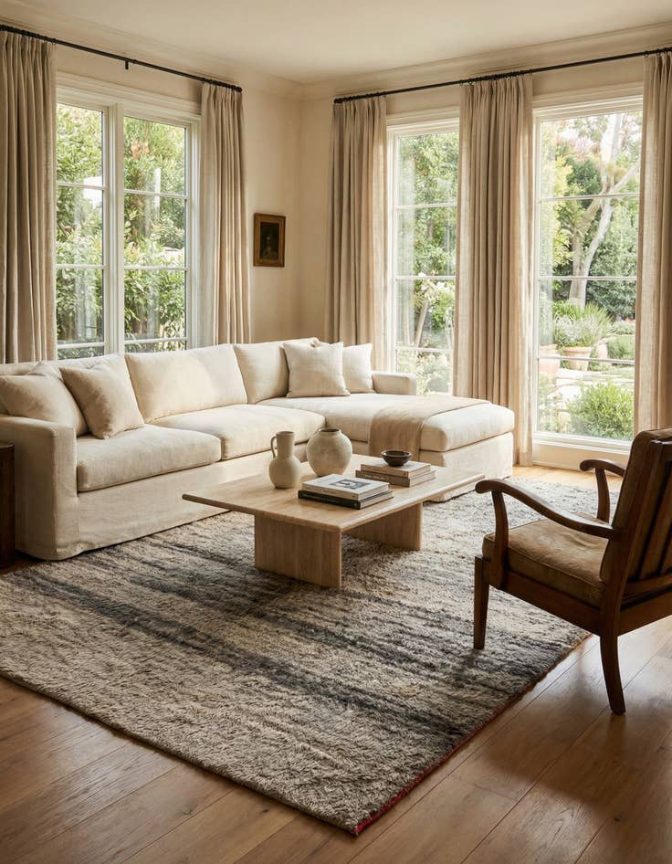 Detail image of 6' x 9' 10  Hand Knotted Moroccan Wool Rug