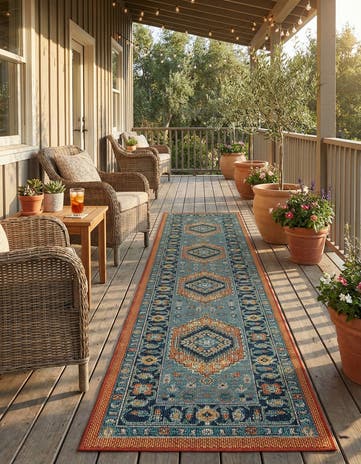 2' 7 x 12' Easy-Clean Baja Indoor / Outdoor Runner Rug