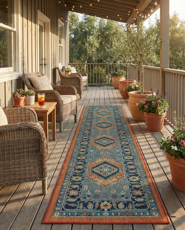 Detail image of 2' 7 x 12' Easy-Clean Baja Indoor / Outdoor Runner Rug