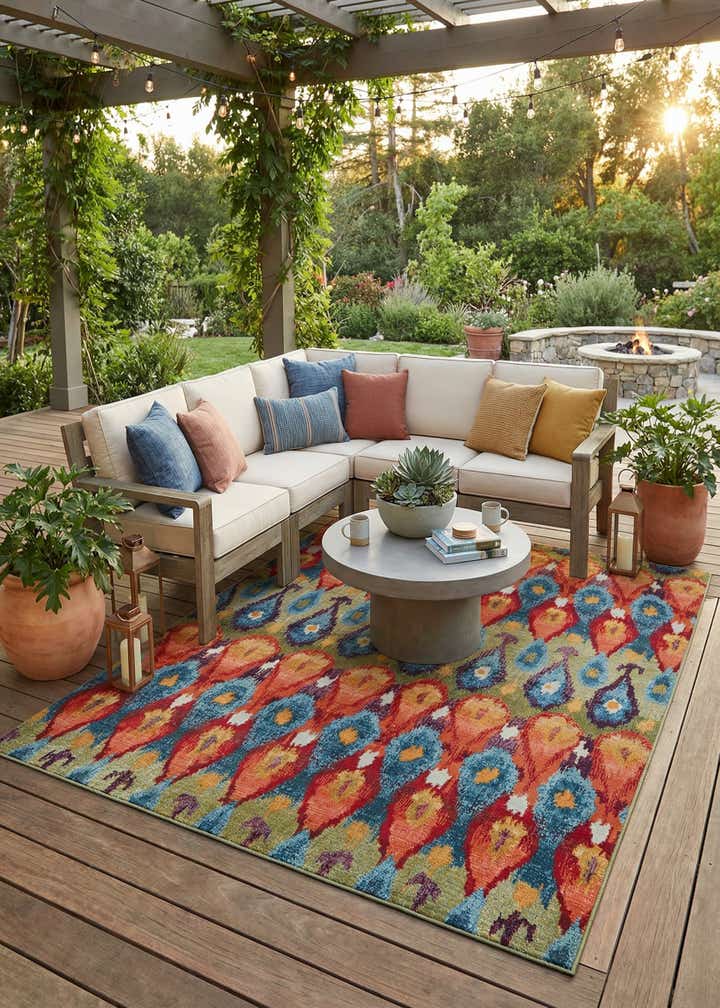 7' x 10' Easy-Clean Modern Indoor / Outdoor Rug
