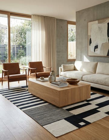 5' 8 x 7' 7 Hand Woven Kilim Modern Wool Rug