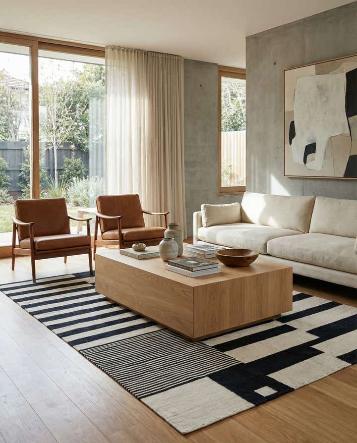 5' 8 x 7' 7 Hand Woven Kilim Modern Wool Rug