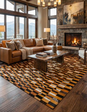 8' x 9' 10 Cowhide - Patchwork Rug